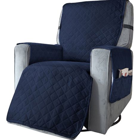 Housse De Fauteuil Inclinable - Imperméable Antidérapante En Polyester - Pour Fauteuils Réclinables Universels Avec Repose-pieds Et Accoudoirs - 1 Pièce (1/5)
