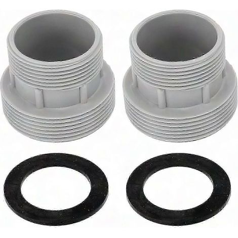 Lot de 2 adaptateurs universels pour tuyau de piscine en plastique, raccord avec joints pour pompe et filtre, compatible Intex 4560 et 58254, modèle NO.3275, connecteur fileté (1/5)