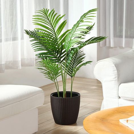 Künstliche Areca Palme 110 cm mit 10 Stämmen im Topf für Indoor & Outdoor (1/5)
