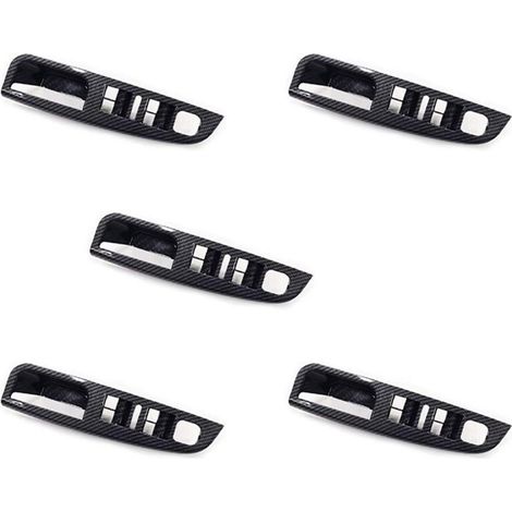 5x Carbonfaser-Seitengriff-Türfensterschalter-Bedienfeldabdeckungen und -rahmen für Mk5 5 2005-2009