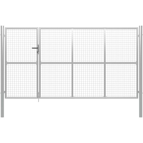 Cancello per Giardino in Acciaio 350x150 cm Argento vidaXL (1/5)