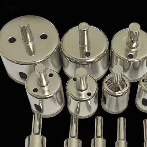 15-teiliges Diamant-Lochsägen-Set für Glas, verzinktes Material und allgemeine Anwendungen, 6 8 10 12 14 16 18 20 22 25 26 28 30 40 50 mm (1/5)