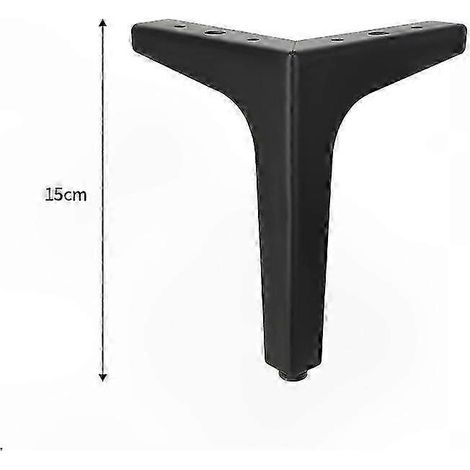 Pieds de meubles réglables noirs, ensemble de 4 pièces, pieds de chaise de cuisine triangulaires en aluminium, 15 cm. (1/2)