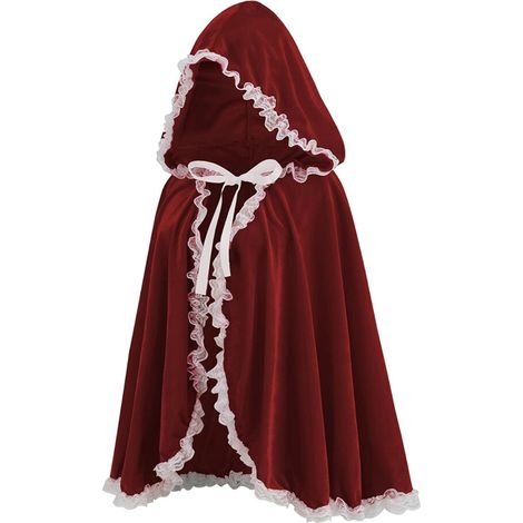 Capas navideñas de terciopelo y encaje, blancas y burdeos, largo 60