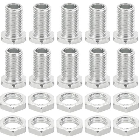 Kit de Boulons et Écrous Hexagonaux M10X20mm, 10 Ensembles de Vis Creuses à Filetage Fin Assorties, Vis à Tête Hexagonale par Trou, Fixations de Lustre (1/5)