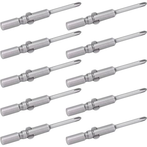 Lot de 10 embouts de tournevis électrique cruciformes en acier allié trempé avec outils magnétiques 3 mm (1/5)