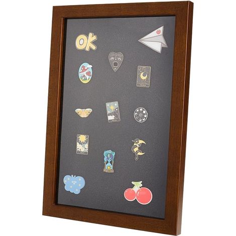 Vitrine pour Épingles et Badges 23x33cm Présentoir en Bois pour Collection de Broches et Médailles (1/5)