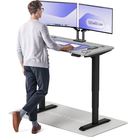 Desktronic Bureau assis debout HomePro - 120x60cm - Noir/Gris