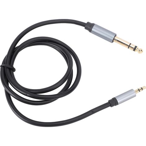 Câble stéréo 3,5 mm vers 6,35 mm, 1 m, connecteur plaqué or 24 carats, son clair, installation facile (Plug and Play) pour guitares, ordinateurs portables et appareils home cinéma. (1/5)