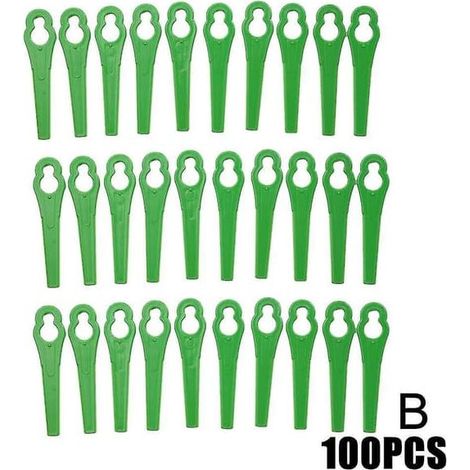 100 lames de rechange pour coupe-bordures Einhell en plastique pour jardin et pelouse. (1/5)