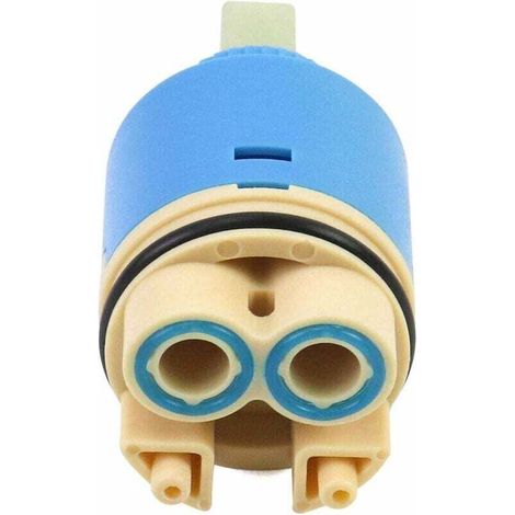 YMYNY Cartouche de rechange en céramique, Céramique pour mitigeur, Cartouche en céramique pour cuisine ou salle de bain 35 mm, Bleu, avec fond