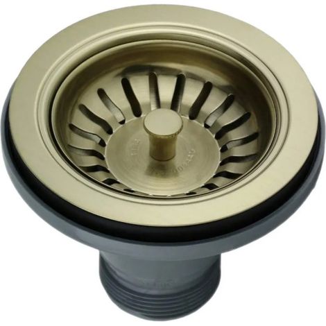 Scarico a cestello senza troppopieno, diametro 114,3mm oro bianco satinato