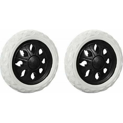 Roulettes de remplacement pour chariot de courses – Lot de 2 roues noires en polypropylène résistant, diamètre 10 cm (1/4)