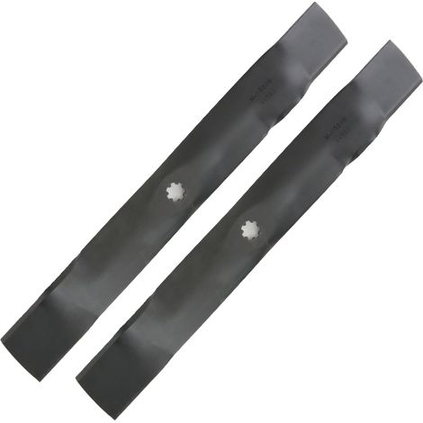 2 lames tondeuse pour John Deere Riders AM137328 coupe 53,3 cm (1/4)