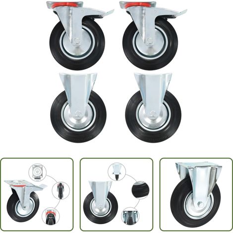 Roulettes fixes - Roulettes 4 pcs 200 mm (1/5)