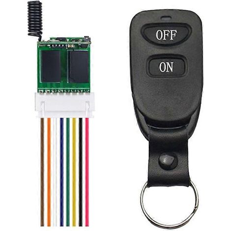 Mini interrupteur télécommandé 2 canaux DC3,7V-12V sans fil avec relais et voyants LED pour contrôle d'accès 315 MHz (1/5)