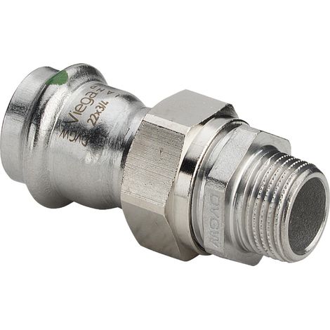 Raccord de transition VIEGA AG Sanpress Inox en acier inoxydable 22 mm x 3/4"