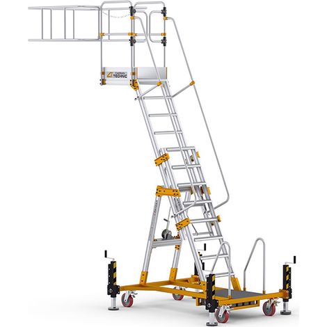 Scala camion-cisterna 8 gradini - Altezza di accesso da 2,48 a 3,18 m - Parapetto 1.30 x 1.30m - YP250