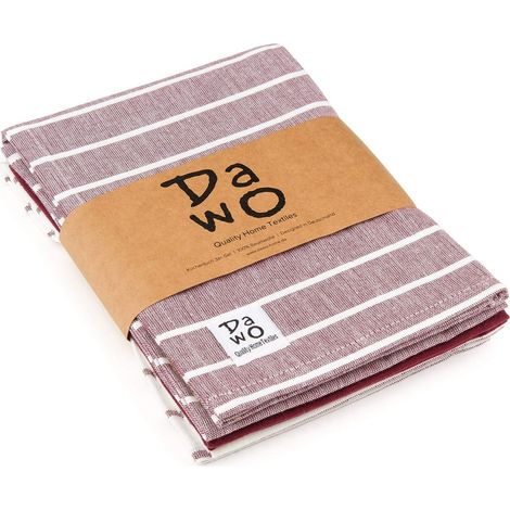 Lot de 3 torchons de cuisine 100 % coton bordeaux avec crochet de suspension Autres couleurs disponibles 50 x 70 cm Épaisseur 200 g/m² bordeaux (1/3)