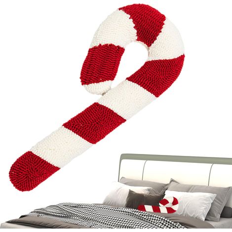 Oreiller de s à la Menthe poivrée, oreillers de Noël  Coussins de  Chaise de Noël à la Menthe poivrée - Oreiller en Forme de, décorations de noël Rouges et Blanches, Jouet en Peluche pour et (1/5)