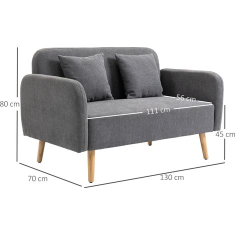 Canapé convertible 2 places, coussins moelleux, repose-pieds ajustables, tissu velours en polyester, cadre en bois d'hévéa, mousse haute résilience, garniture en textile (1/5)