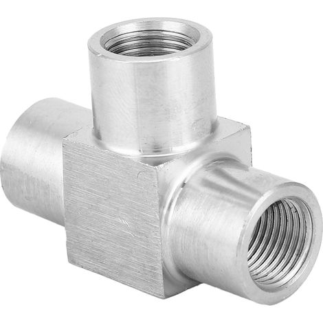 Raccord de tuyauterie à 3 voies, filetage femelle BSPP, raccord en acier inoxydable, 1/4 po (1/5)