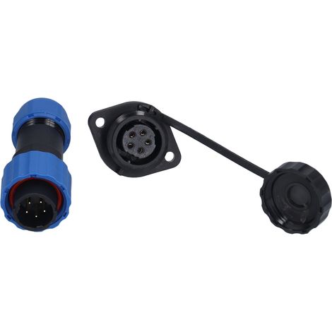 Connecteur étanche IP68 fiche et prise avion SP16 à bride 5 broches 250V 5A mâle femelle joint étanche (1/5)