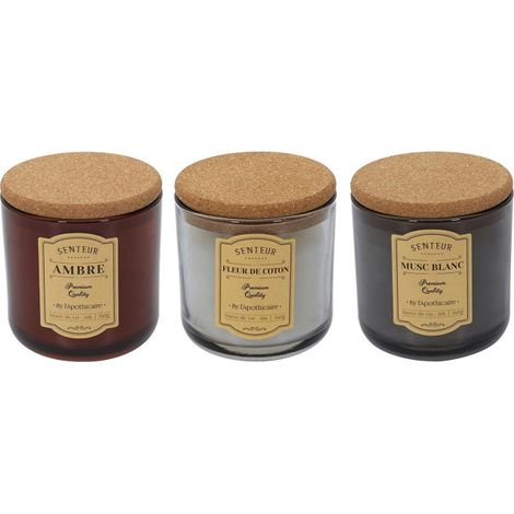 Lot de 3 Bougies Parfumées "Apoth" 10cm Multicolore (1/5)