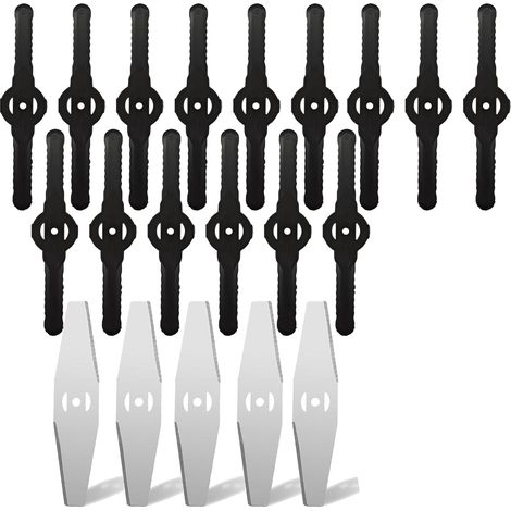 20 Pièces Lames De Rechange Pour Tondeuse À Gazon 150MM Φ 5MM Lames De Rechange De Coupe-Herbe En Métal Et Lames De Coupe-Herbe En Plastique Lames De Rechange En Métal Pour Coupe-Bordure (1/5)