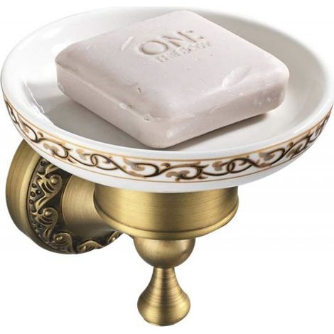 Porte-Savon - Laiton - Finition Bronze Vieilli - Support Mural Pour Salle De Bain - 1 Pièce (1/5)