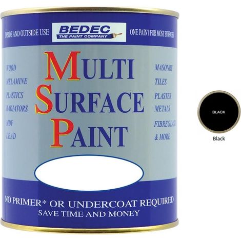 Bedec Multi Surface Paint - Satin - Black - 2.5L