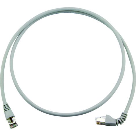 Telegärtner 100008041 RJ45 Câble réseau, câble patch CAT 6a S/FTP 1.0 m gris ignifuge, avec manchon (1/2)