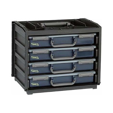 [NEUWERTIG] B-Ware Raaco Handy Box 26,5 X 37,6 X 31 Cm (Bestückt) 4 Sortimentskoffern Kunststoff