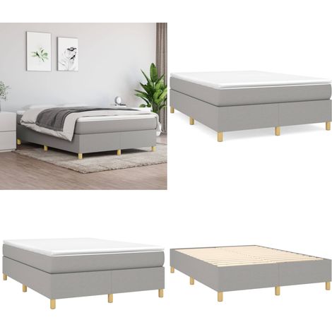 Boxspringbett mit Matratze Hellgrau 140x200 cm Stoff - Boxspringbett - Doppelbett - Bettenrahmen - Matratze - Matratzenauflage - Home & Living