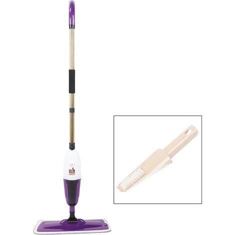 Mop Spray Rotante con Serbatoio 600ml – Testina Girevole 360°, Alluminio Titanio, Design Elegante – Ideale per Pavimenti Duri e Piastrelle in Casa (1/5)