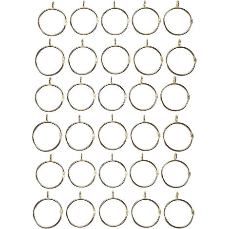 30 anneaux de rideaux dorés à charnière, boucles métalliques antirouille pour ouverture et fermeture avec œillet pour crochets (1,5 pouce) - JBMEDIA (1/4)