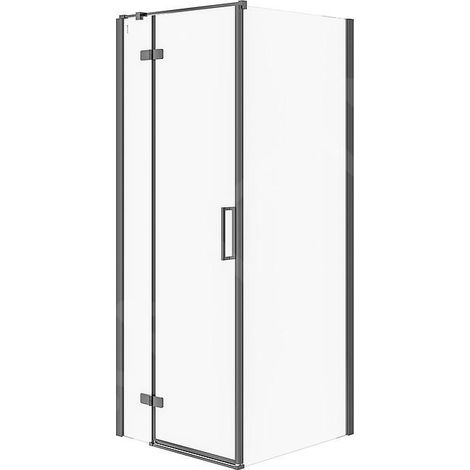Cersanit Jota - Cabine de douche 80x80 cm, gauche, noir/verre clair S160-007 (1/2)