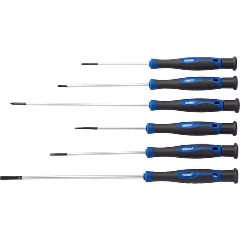 Jeu de tournevis de précision extra longs, bleu