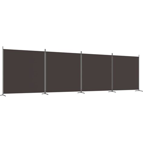 Séparateur de pièce cloison 4 panneaux 698 x 180 cm tissu marron et fer DEC030879 (1/5)