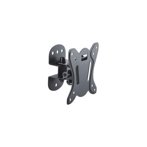 FM10-100 Wandhalterung für 13-27 Zoll (33-69 cm) Fernseher, VESA: 100 x 100, Neigung: 3°/-12°, Schwenkbereich: +/-25°, Wandabstand: 75 mm, maximale Traglast: 25 kg, schwarz – Crezuo