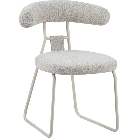 Chaise design beige confort en métal et tissu doux - beige naturel tissu doux (1/5)