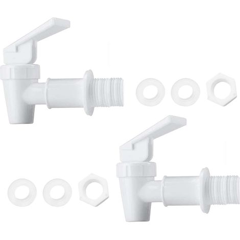 2 Pcs Embouteillage Robinet Seau de bière en Plastique Robinet de Baril de Distributeur de Boisson pour Seau de Fermentation Fabrication de vin bière Blanc 18mm (1/5)