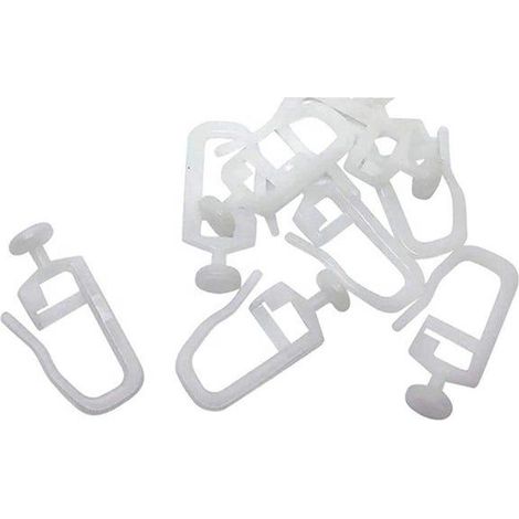 Crochet coulissants pour tringle à rideau 50 pièces Blanc (1/5)