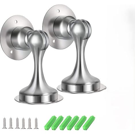 Stück magnetische Türstopper aus Edelstahl, Türstopper zur Wand- oder Bodenmontage mit doppelseitigem Klebeband oder Schrauben – kein Bohren erforderlich