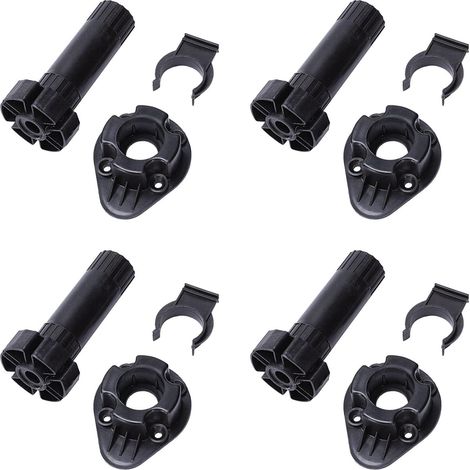 8X Paire de Pieds de Pied de Socle D'Armoire de Cuisine Une Hauteur Réglable en Plastique Noir (1/5)