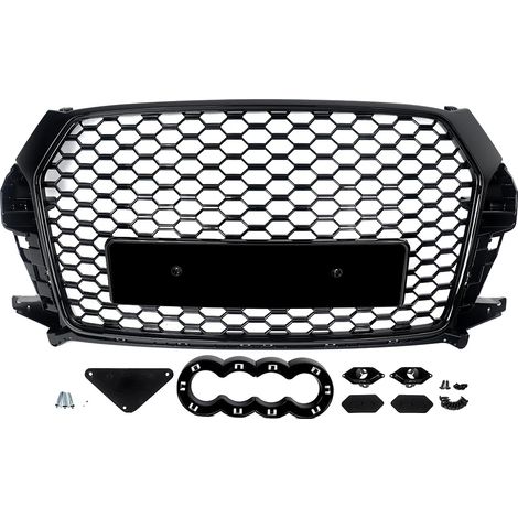Grille Avant, Compatible avec Audi Q3 SQ3 2015-2018, Design en Nid d'Abeille, Noir Brillant (1/2)