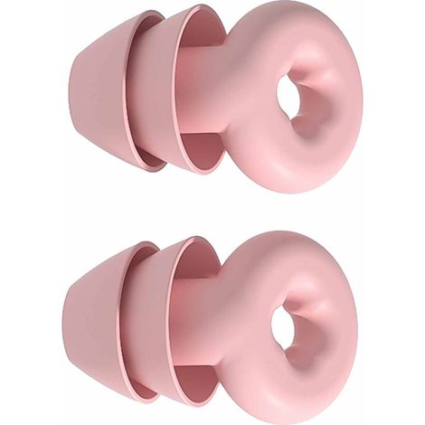 Bouchons d'oreilles antibruit pour dormir, en silicone souple réutilisable, étanches, roses, pour le travail et la natation. Réduction du bruit pendant le sommeil. (1/5)