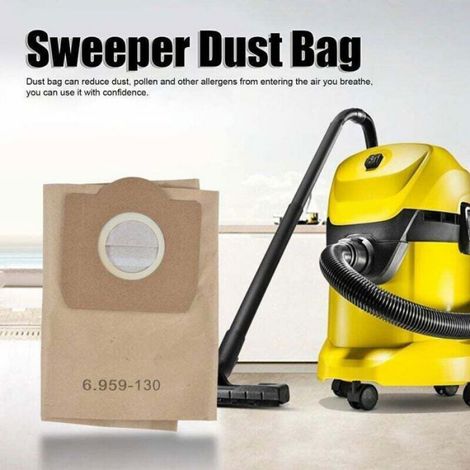 Sacs Aspirateur - Papier Filtre - Compatible Karcher WD3200 WD3300 WD3500 - Référence 6.959130.0 - Lot de 5 (1/4)
