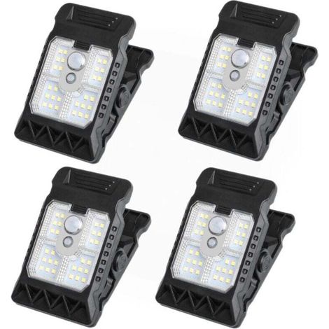 4er-Pack Solar-Klemmleuchten (11,2 cm) – Wasserdicht mit Bewegungsmelder – Zaun-, Baum-, Terrassen- und Wegbeleuchtung – Energieeffizient – Für Gärtner und Hausbesitzer – Crezuo