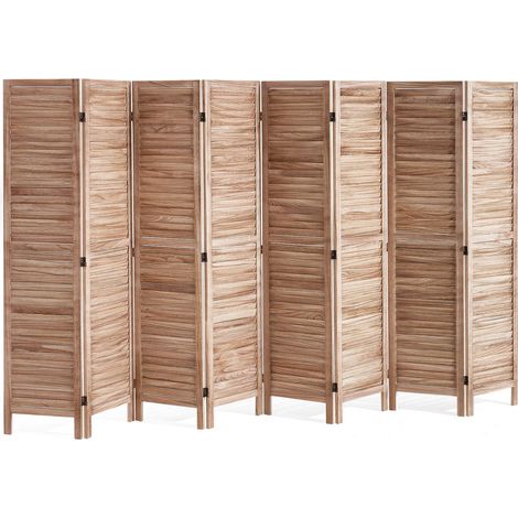 Cloison de Séparation en Bois, Séparateur de Pièce Pliable à 8 Panneaux, Paravent de Confidentialité Intérieur à Volet 325x170 cm, pour Séparation de Pièce, Maison, Bureau et Chambre à Coucher (1/5)